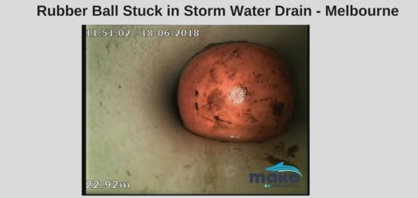 Unblocked Rubber Ball Stuck in Storm Water Drain in Melbourne